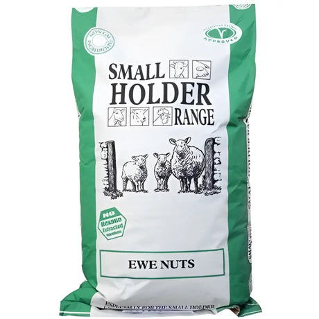 Green and white bag of allen & page smallholder range sheep ewe nuts feed for smallholder range sheep