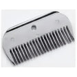 Shiny aluminium metal comb with narrow teeth and rounded handle perfect for lincoln mane comb or mane comb short use