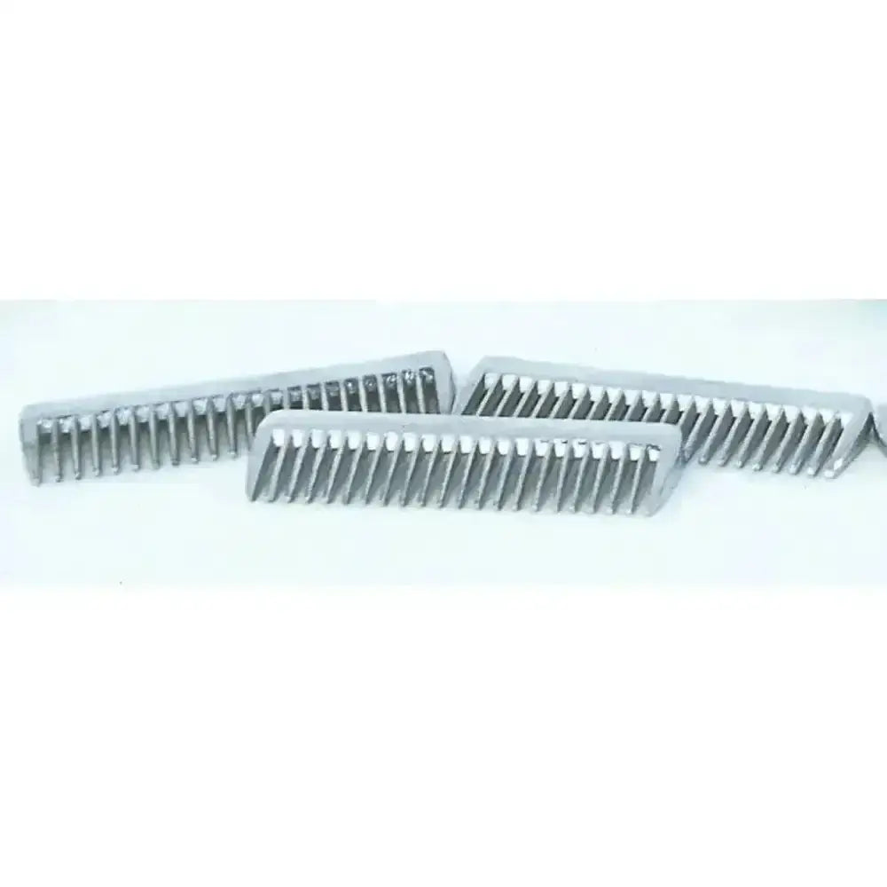 Silver harlequin small metal mane comb with evenly spaced teeth and smooth curved handle metal mane combs deal