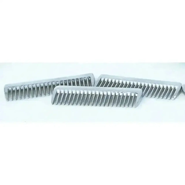 Silver harlequin small metal mane comb with evenly spaced teeth and smooth curved handle metal mane combs deal