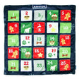 Dark blue plush ancol advent snuffle mat with 25 festive numbered squares and fun holiday illustrations