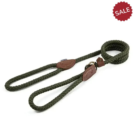 Ancol Heritage Collection Slip Lead With Halter 150 cm X 1.2 cm Green Dog Harness