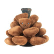 Brown plush ancol heritage peter pine cone toy with smiling face and plaid fabric hat for pets