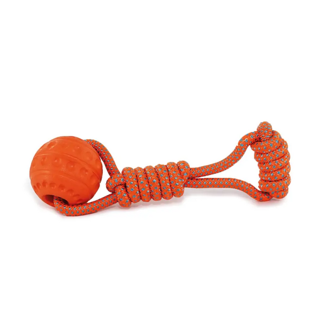 Ancol Jawables Ball Tug Dog Toy 24 Cm Orange Dog Toy Barnstaple Equestrian Supplies