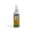 A sleek white and gold ancol kennel 5 cologne for dogs with silver nozzle offering uplifting floral scents for instant sophistication