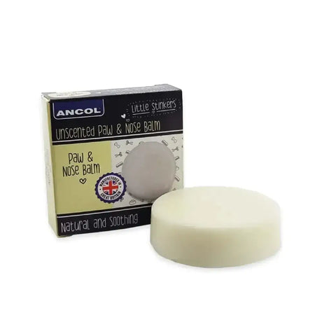 Off-white circular unscented paw and nose balm from ancol little stickers perfect for paw and nose care