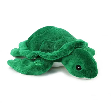 Ancol made cuddler turtle dog toy in plush green velvety fabric with stitched details for playful pups