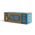 A tan and teal ancol giant poop bag box with 300 bags made from 40 percent recycled ocean bound plastics content