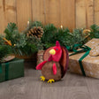 Ancol Mini Tina plush turkey toy with red head yellow beak and feet brown body and feathered tail perfect for pets