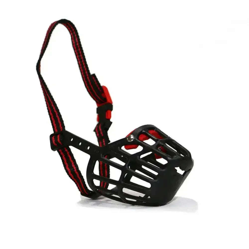 Ancol Plastic Dog Muzzle Size 4 Black/Red Dog Muzzles