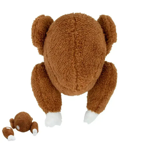 Brown plush ancol pull apart turkey toy with white feet and detachable legs ideal for equestrian and horses play