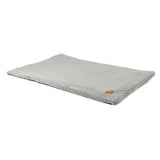 Gray plush ancol sleepy paws flat pet bed with soft fuzzy texture and rounded edges for cozy naps