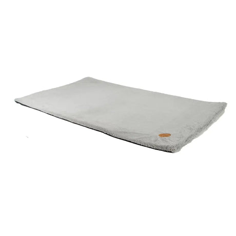Ancol sleepy paws flat gray plush pet bed with soft fuzzy texture and dark gray trim for cozy pets