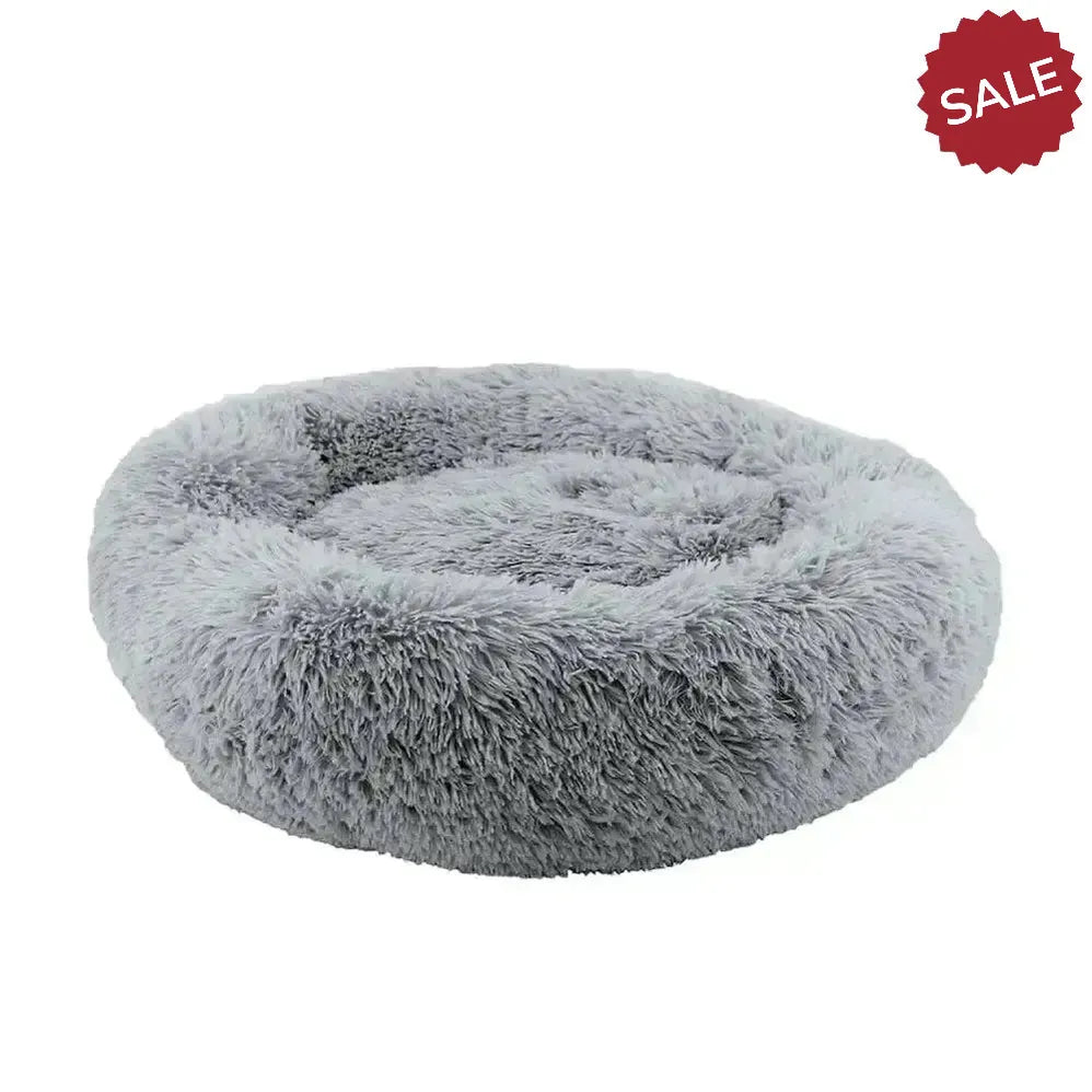Ancol Sleepy Paws Super Plush Donut Bed 100 cm Grey Dog Beds