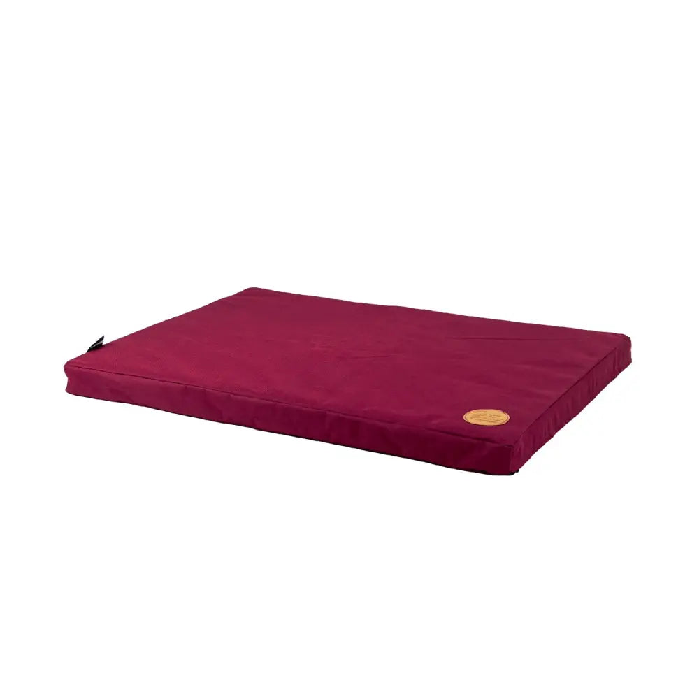 Ancol sleepy paws waterproof flat pad burgundy maroon cushioned rectangular pet bed with small circular logo