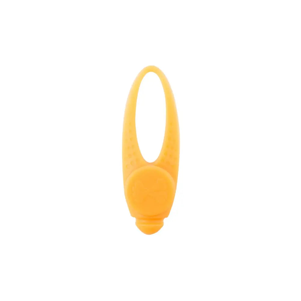 Bright yellow silicone bike bell with smooth rounded design for ancol soft collars and soft blinker collar use