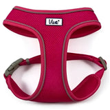 Pink ancol viva mesh dog harness with gray trim and adjustable buckles made from breathable mesh material
