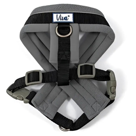 Ancol viva padanish designed harness gray with black webbing and gray plastic buckles pad harness blck 41-53cm m