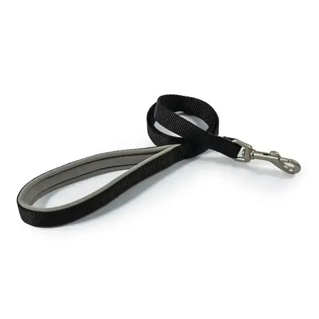 Ancol viva padded snap lead in black features durable poly-weave webbing and a sturdy metal clasp for reliable use