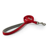 Ancol viva padded snap lead in red and gray durable poly-weave webbing with a sturdy metal clasp for dogs
