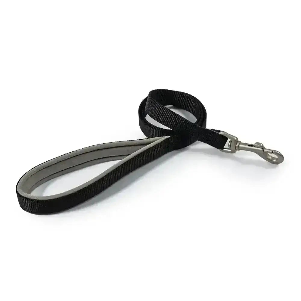 Ancol viva padded black dual-tone padded snap lead with durable poly-weave webbing and a metal clasp