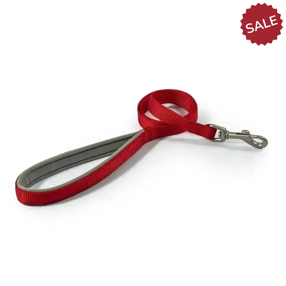 Ancol Viva Padded Snap Lead Black 1m x 1.9 cm Red Dog Lead