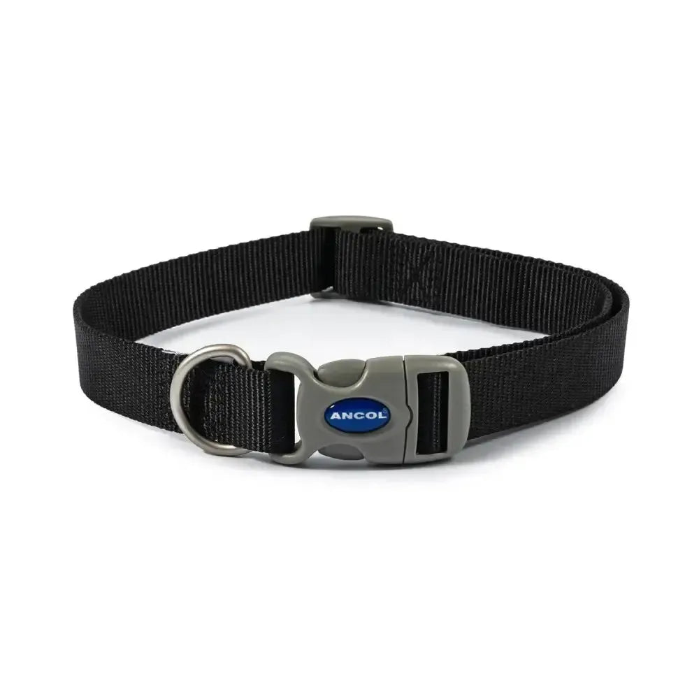 Ancol Viva Quick Fit Collar Black Size 1 - 2 (20-30Cm) Black Dog Collar