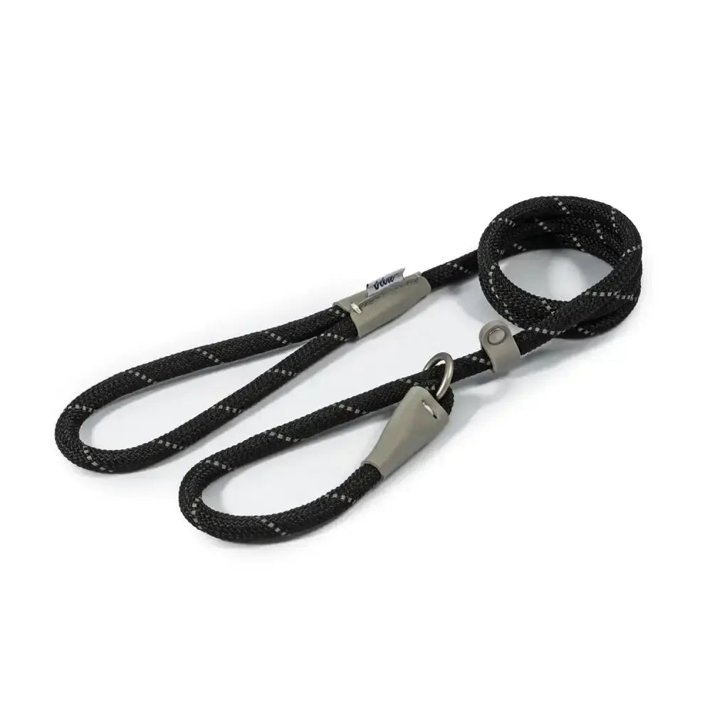 Ancol Viva Rope Slip Lead Black 120 Cm X 1.0 Cm Black Dog Lead