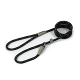 Ancol Viva Rope slip lead black with durable poly-weave webbing braided leash and reflective white dots