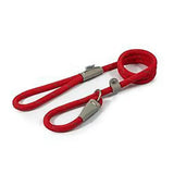 Ancol viva rope slip lead red with woven rope, silver metal hardware, and secure clasp for easy dog walking