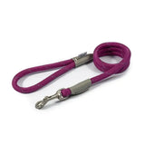 Vibrant magenta ancol viva rope snap lead with braided rope and sturdy metal clasp for secure dog walking