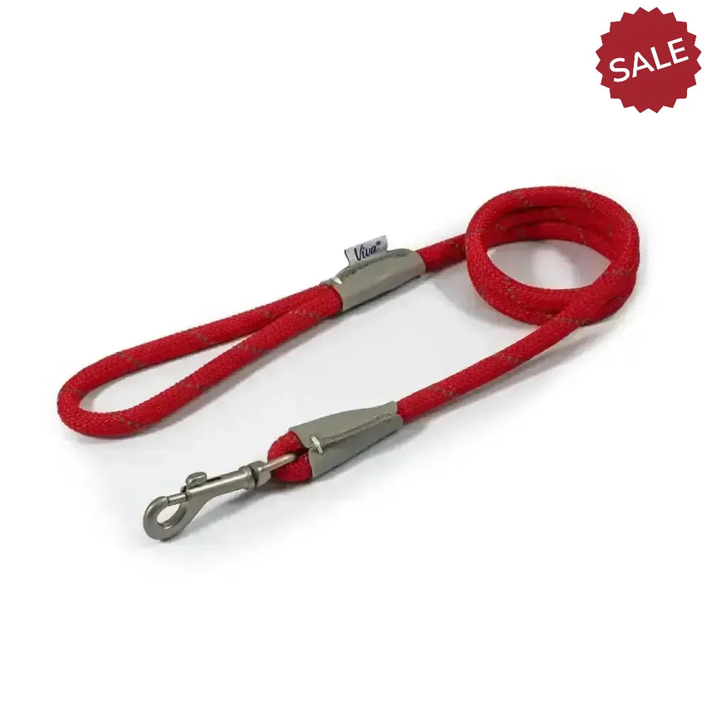Ancol Viva Rope Snap Lead Red 107 cm X 1 cm Red Dog Lead