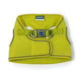 Ancol viva step-in lime webbing harness with bright lime green mesh, gray reflective trim, and silver metal buckle