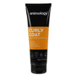 Black tube of animology curly coat shampoo with orange label and white text for curly coated dogs