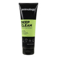 Black tube of animology deep clean shampoo with lime green label designed to remove stubborn dirt from dogs