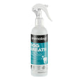 White plastic animology dog breath dental spray bottle with teal and black label for fresh dog breath dental care