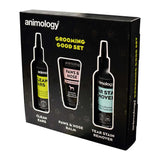 Animology Grooming Good Set featuring three pet cleaning and care products