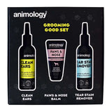 Animology Grooming Good Set with ear cleaner, paw balm, and tear stain remover