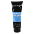 Animology Hair of the Dog dog shampoo bottle in black and blue packaging for tangle-free fur