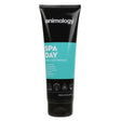 Black animology spa day shampoo tube with teal label features easy rinse formulation for a luxurious coat shine