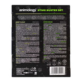 Animology Stink Buster Set packaging highlighting deep cleaning and stink elimination for pets