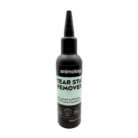 Black bottle of Animology Tear Stain Remover for effective tear stain treatment