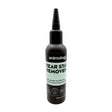 Black plastic bottle of animology tear stain remover with tapered nozzle and light green label to prevent excessive staining