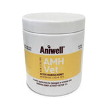 White plastic jar of aniwell amh vet cream with active manuka honey 25 percent anhydrous for vet use