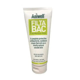 White tube of aniwell filtabac antibacterial sunblock cream for horses dogs and cats against heat-lamp burn