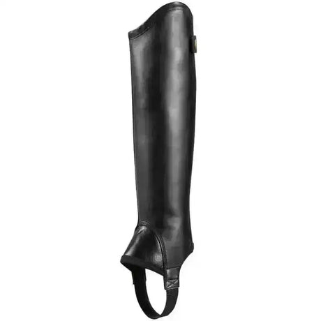 Black ariat concord chaps gaiter with smooth glossy unlined full-grain leather and reinforced bottom strap