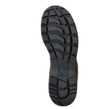 Black rubber sole with deep tread and green ariat logo on ariat eskdale h20 waterproof country boots