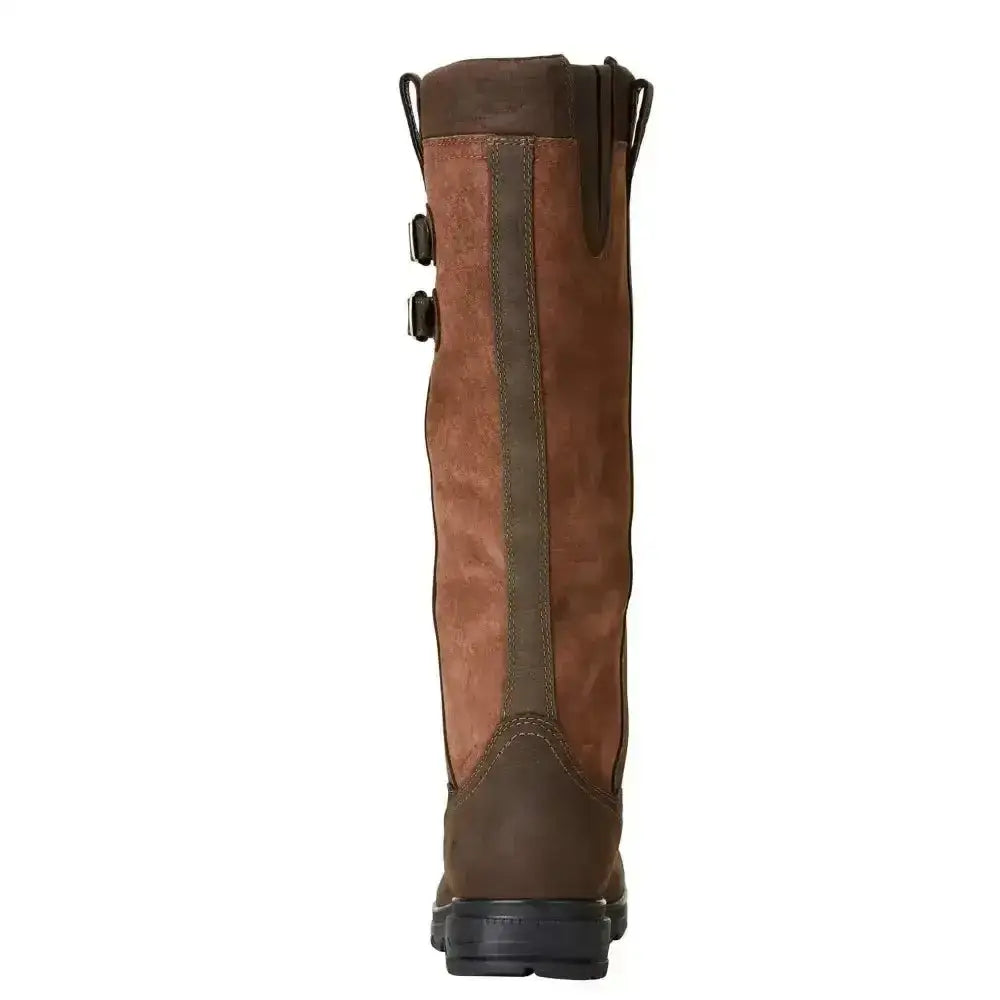 Brown suede and dark brown leather ariat eskdale h20 waterproof country boots with black rubber sole