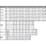 Detailed size chart for Ariat full seat prelude riding breeches with four-way performance stretch and double-weave twill fabric