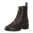 Dark brown leather ariat heritage boots iv zip paddock boots with back zipper closure and pull tab for equestrian footwear